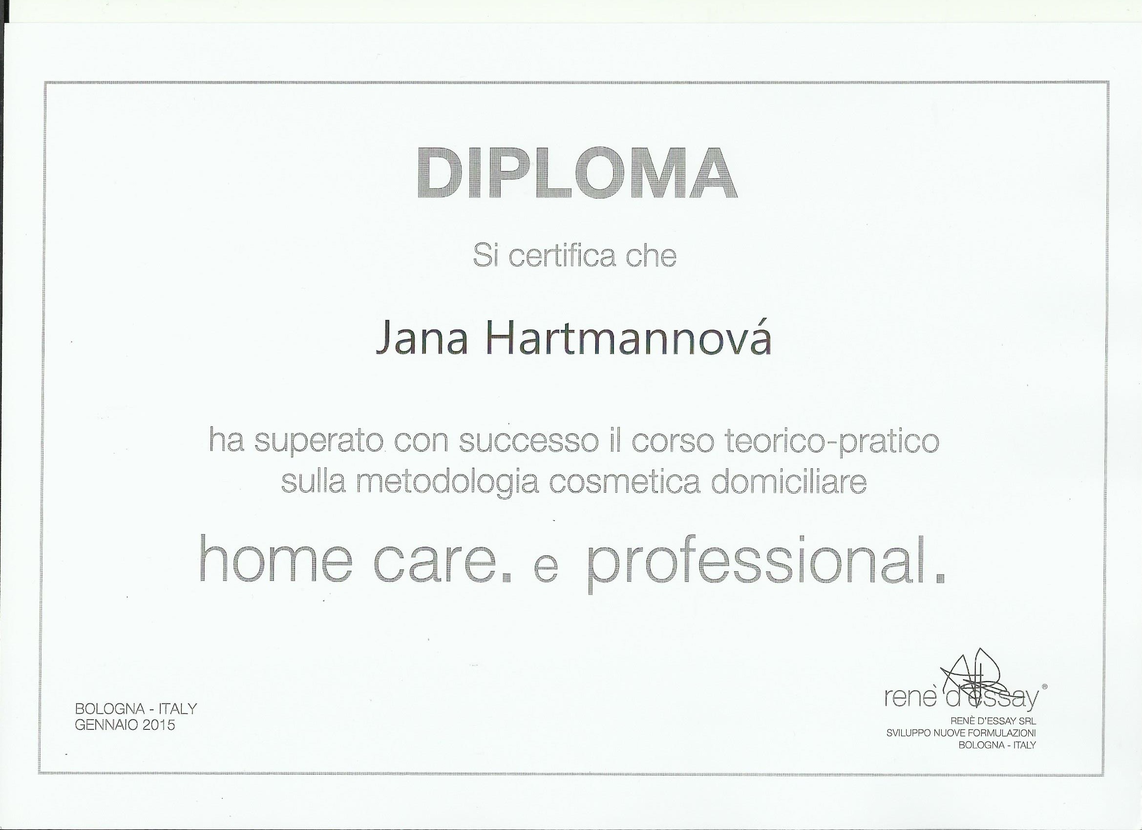 Diplom Jana Hartmannová - mezoterapie
